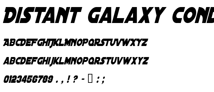 Distant Galaxy Condensed Italic font